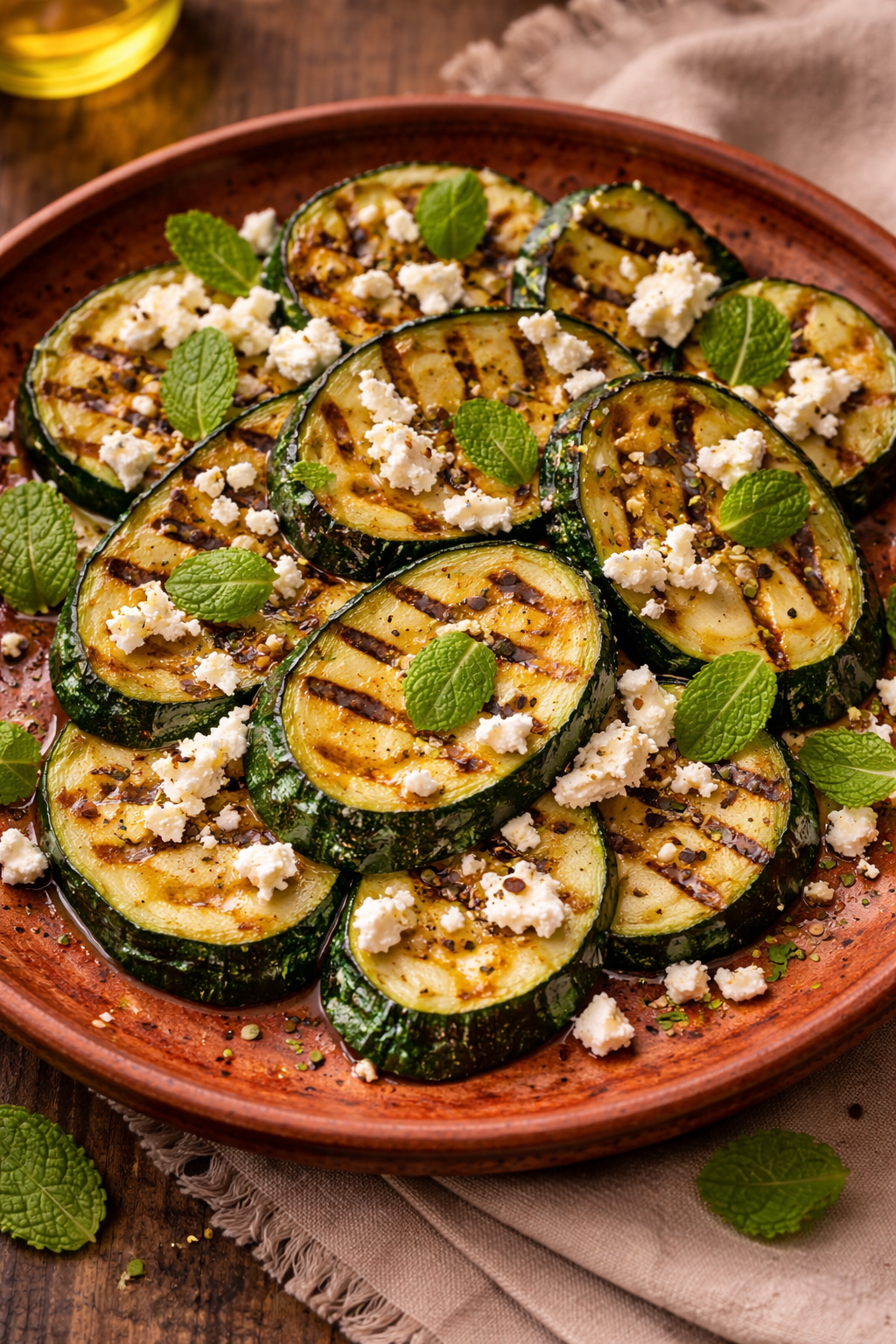 Grilled Zucchini with Feta & Mint