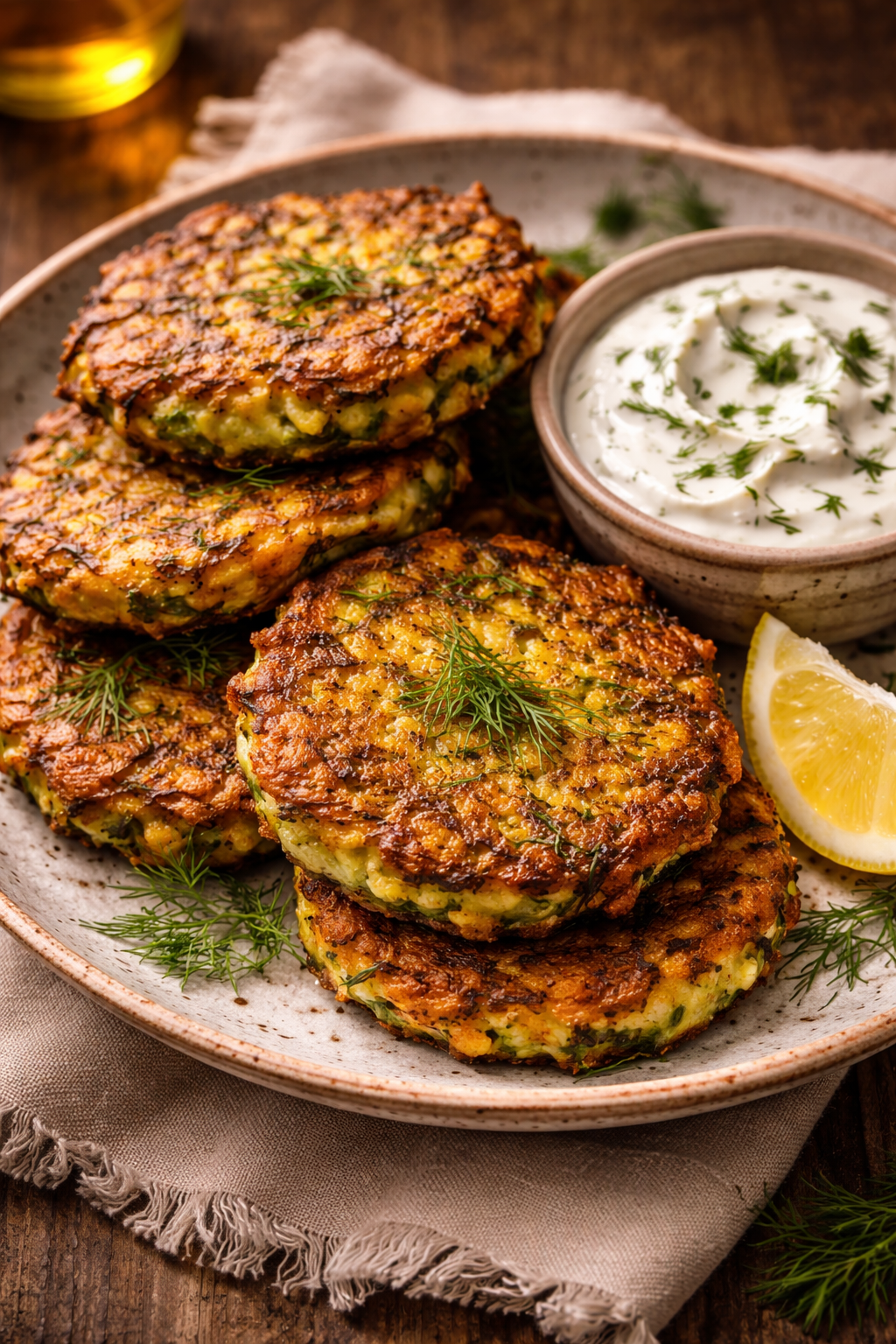 Zucchini Fritters with Yoghurt